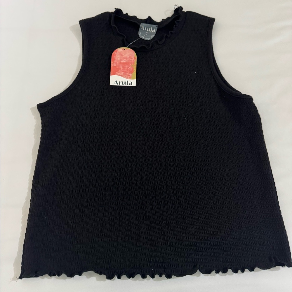 Arula Elegant Black Textured Top